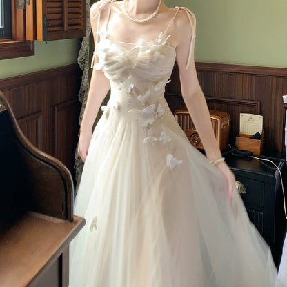 Butterfly Tulle Halter Gown Dress