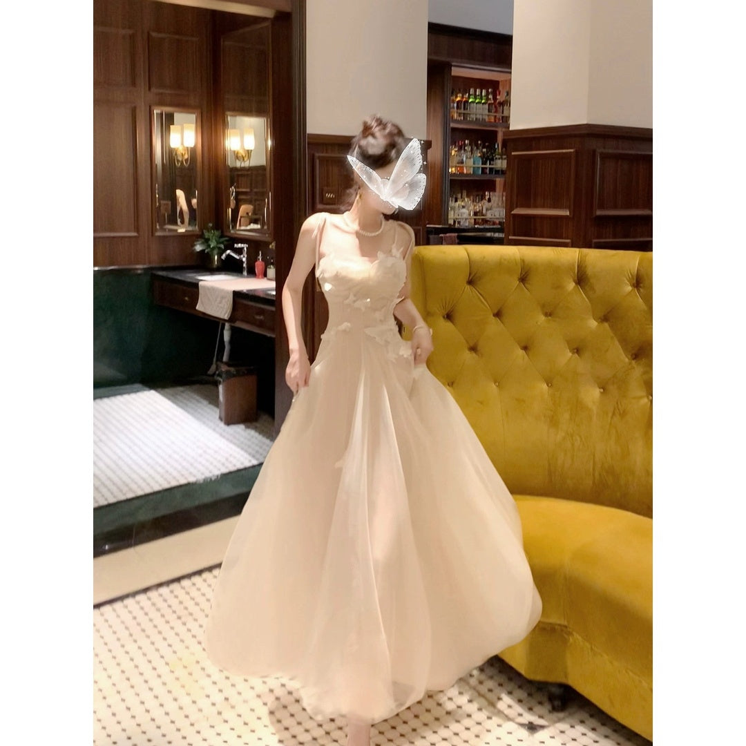 Butterfly Tulle Halter Gown Dress