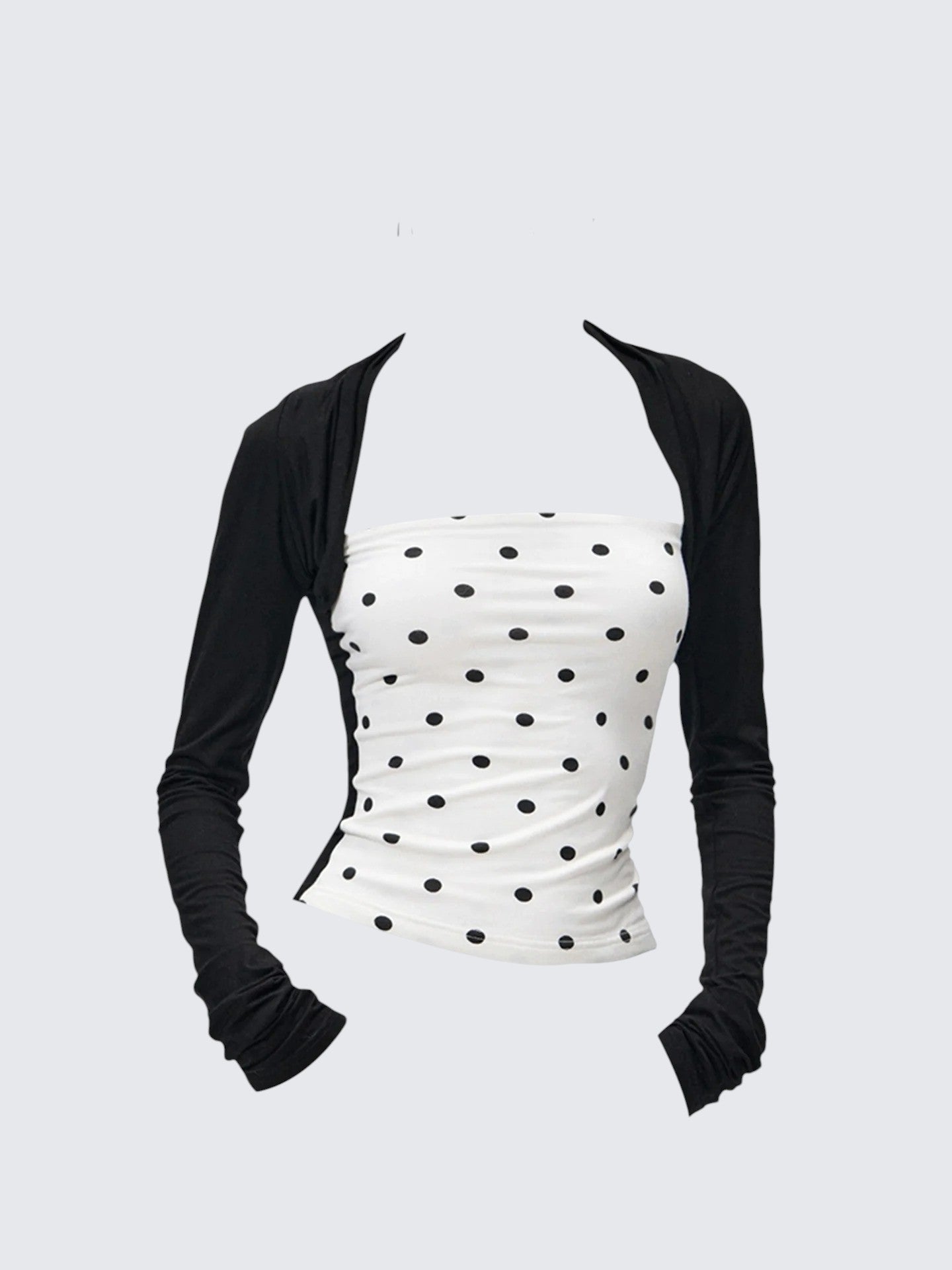 Polka Dot Faux Two-Piece Tee