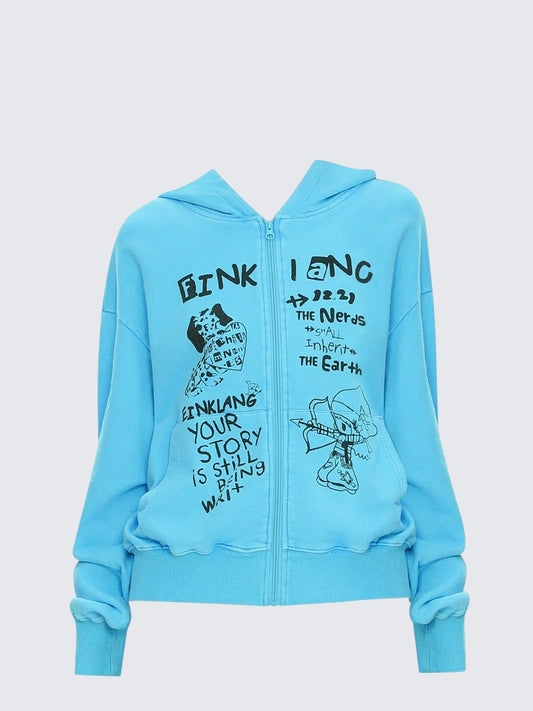 Handdrawn Print Hoodie