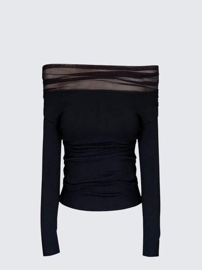 Colorblock Knit One Shoulder Top