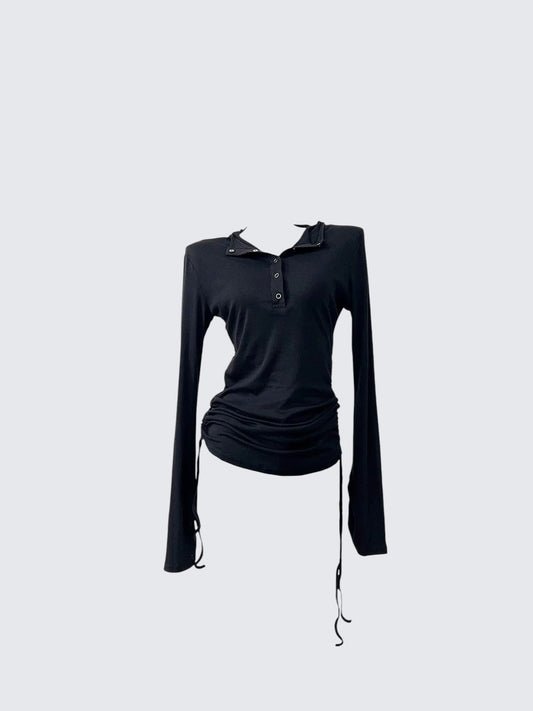 Sheer Hooded Long Sleeve Tee Women