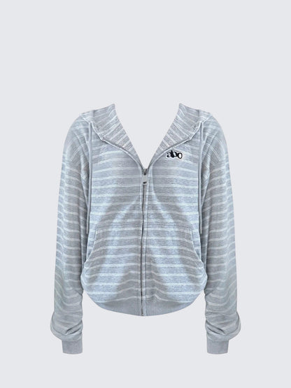 Vintage Striped Zip Hoodie