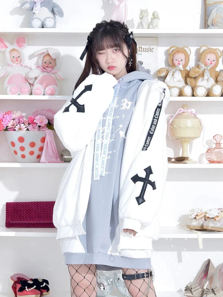 Teddy Ear Hoodie Faux Fur Coat