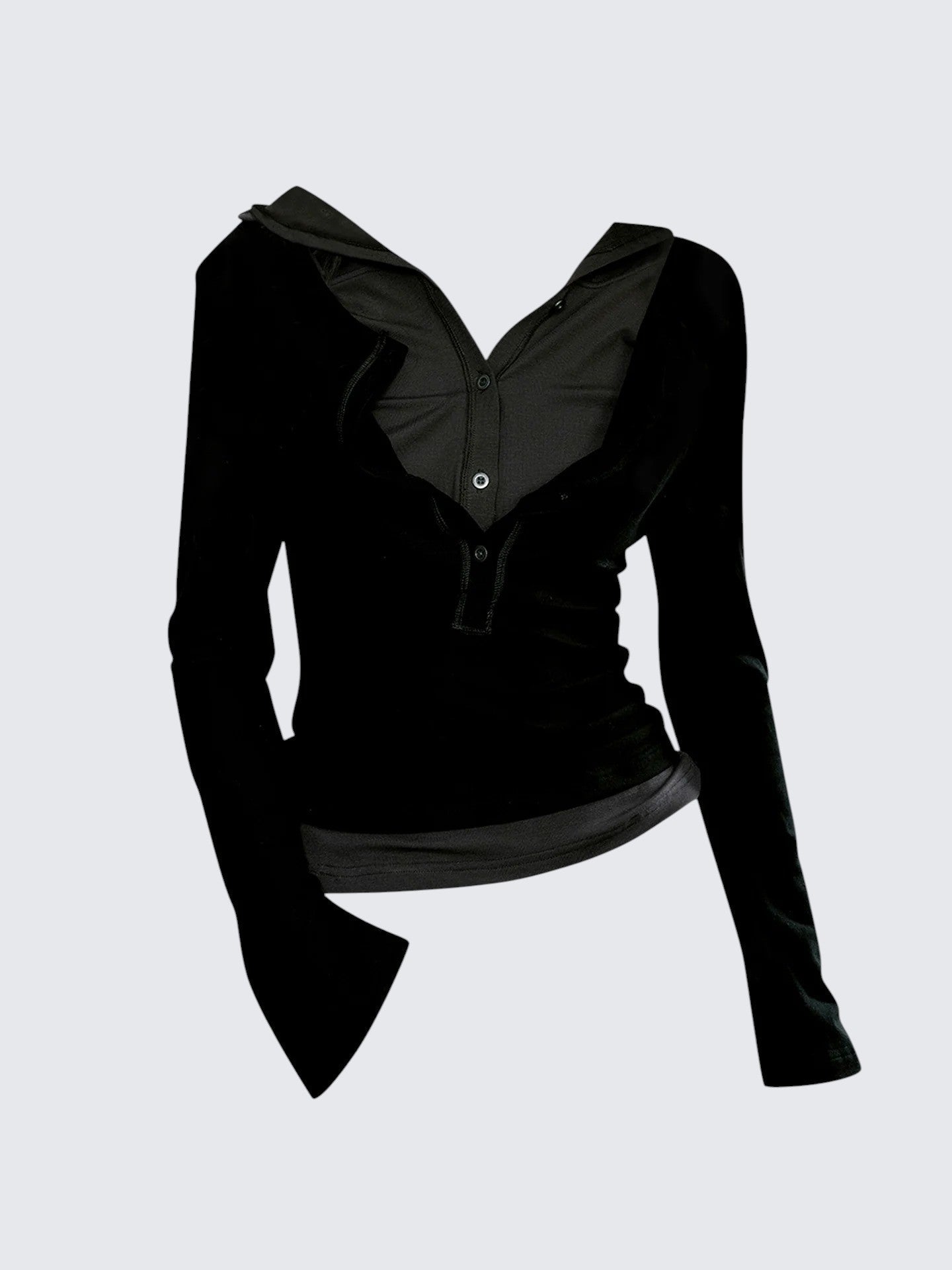 Punk Layered Hooded Tee Women