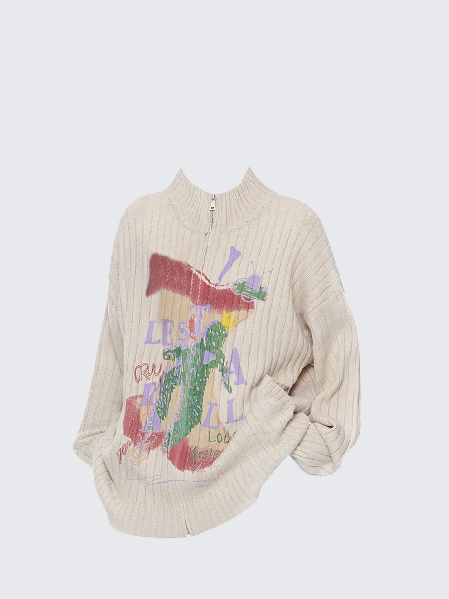 Letter Print Cardigan Women