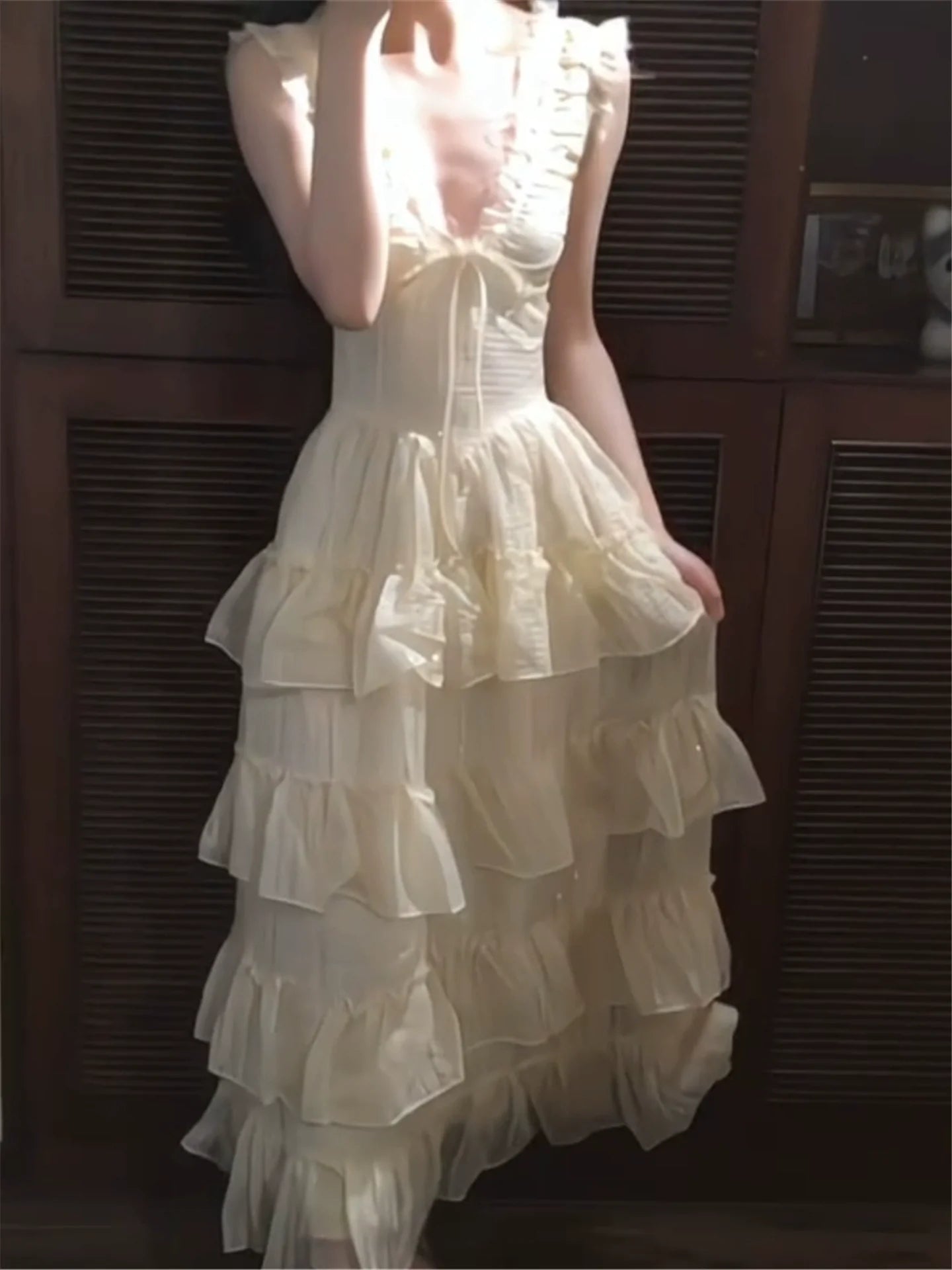 Intricate Embellished V-Neck Slip Maxidress