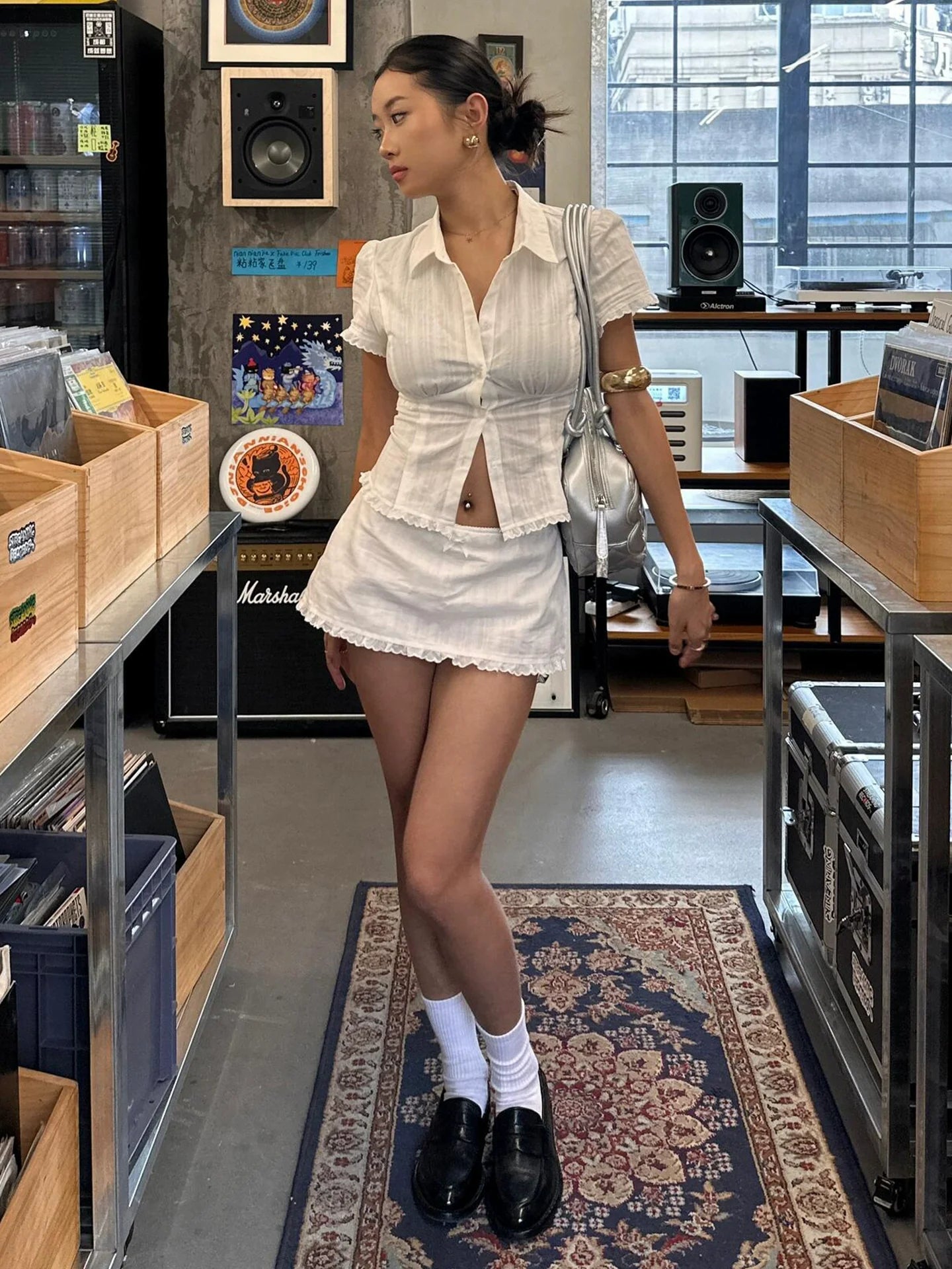 Academy White Short Sleeve Shirt for Summer