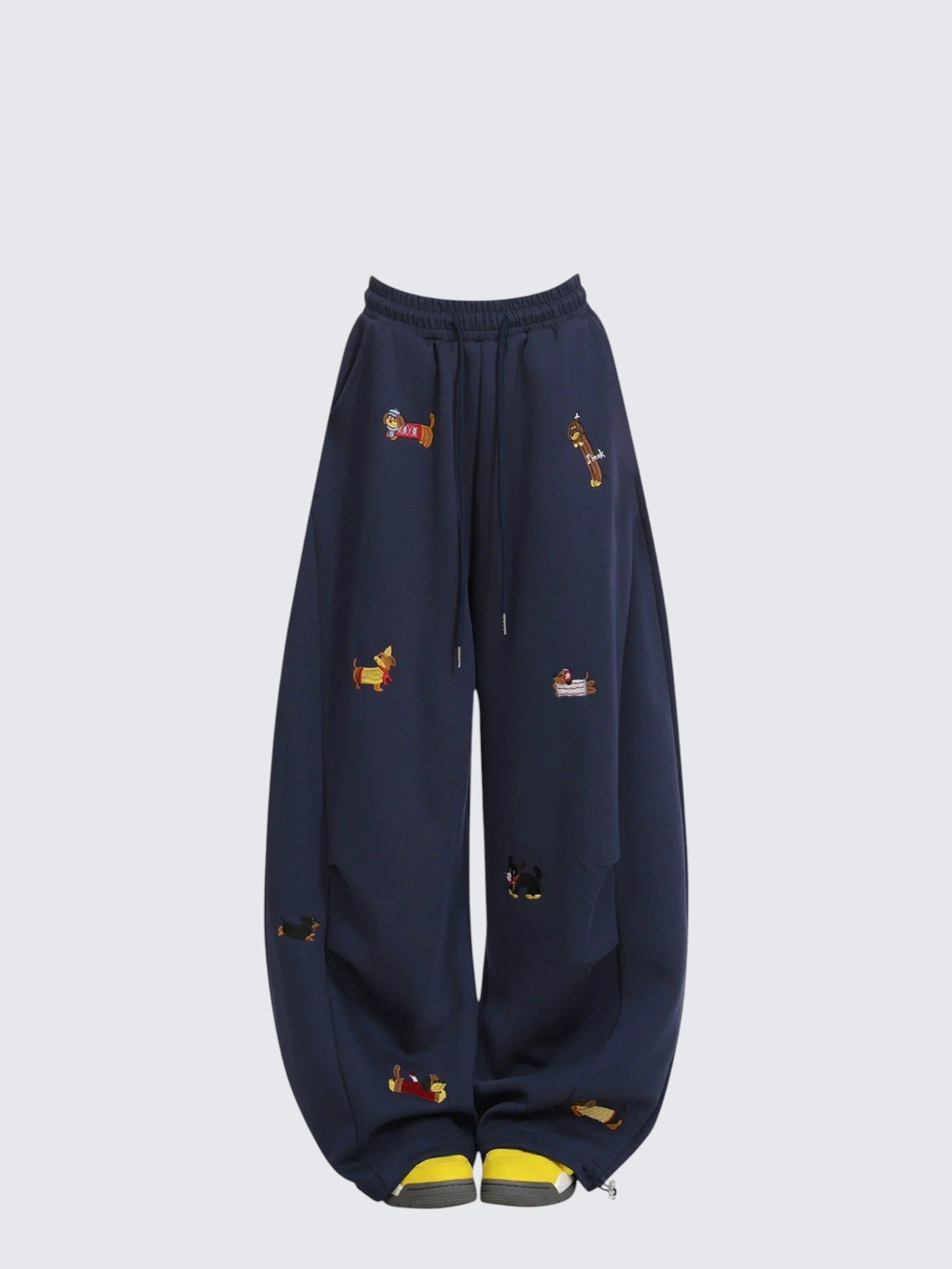 Vintage Dachshund Embroidered Sweatpants