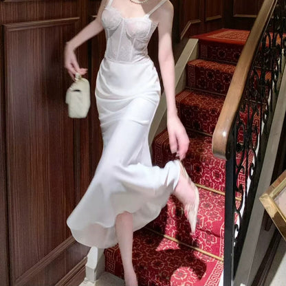 Satin Lace Mermaid Gown Prom Dress