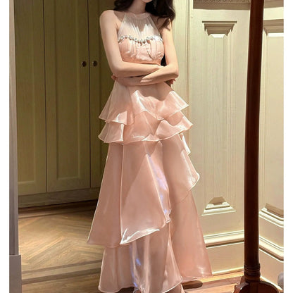 Pink Ruffle Chanel-Inspired Gown Prom Dress