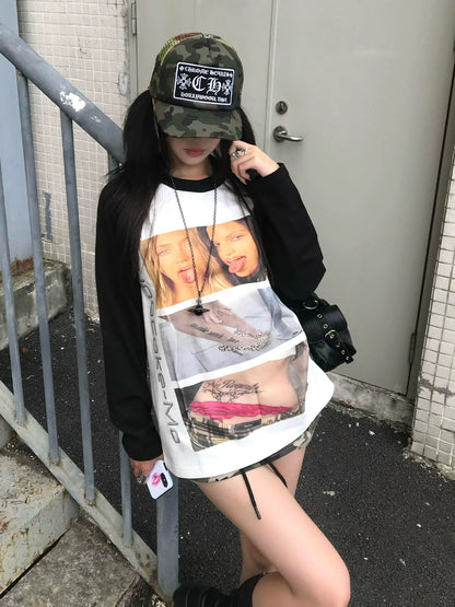 Street Bad Girl Graphic Long Sleeve Tee