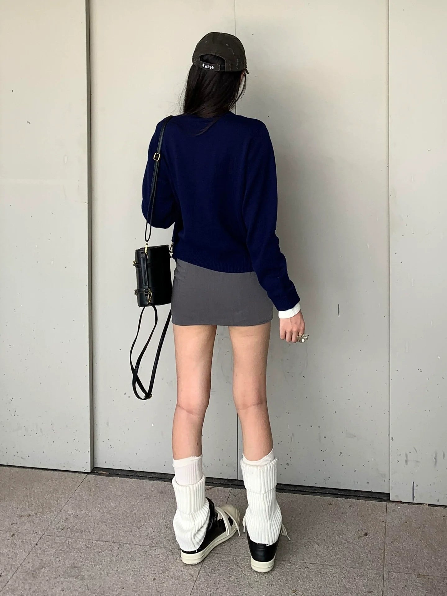 Korean Layered Knit Cardigan Two-Piece Effect Loose Lazy Chic Outerwear