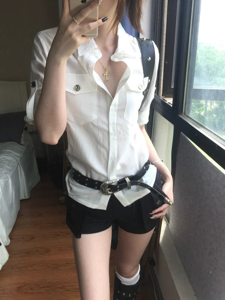 Cleanfit White Short Sleeve Shirt Work & Casual Summer Top