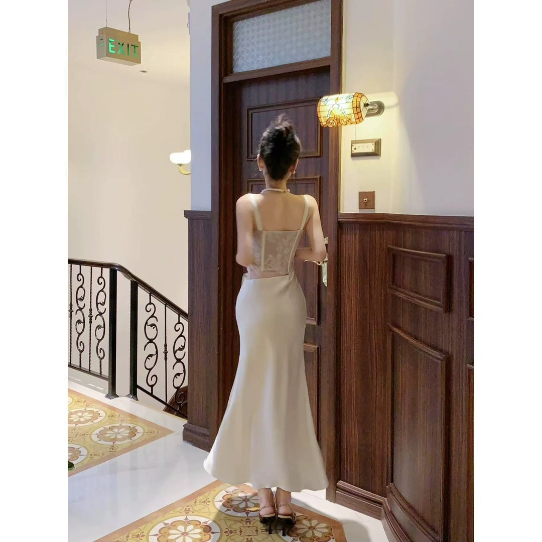 Satin Lace Mermaid Gown Prom Dress