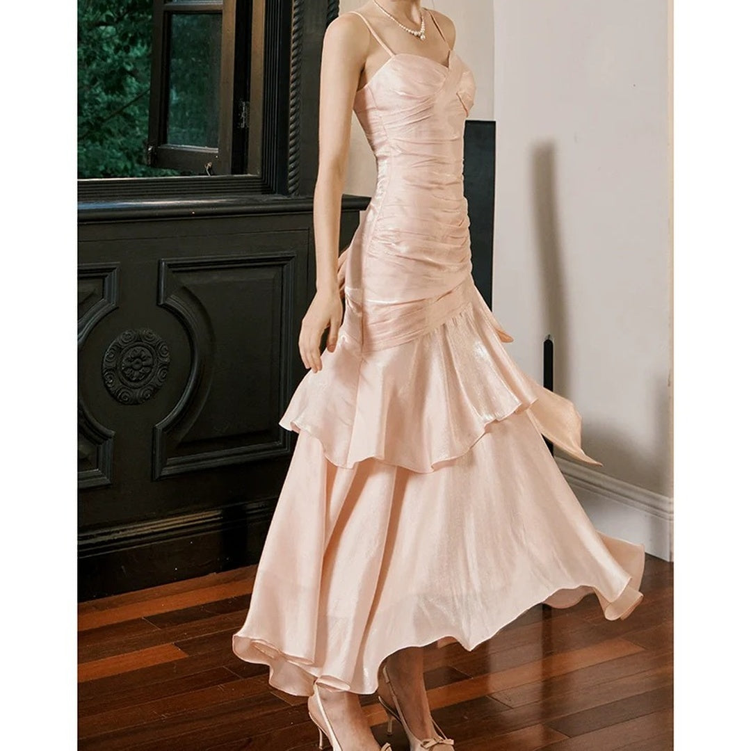 Pink Mermaid Princess Luxury Gown Dress