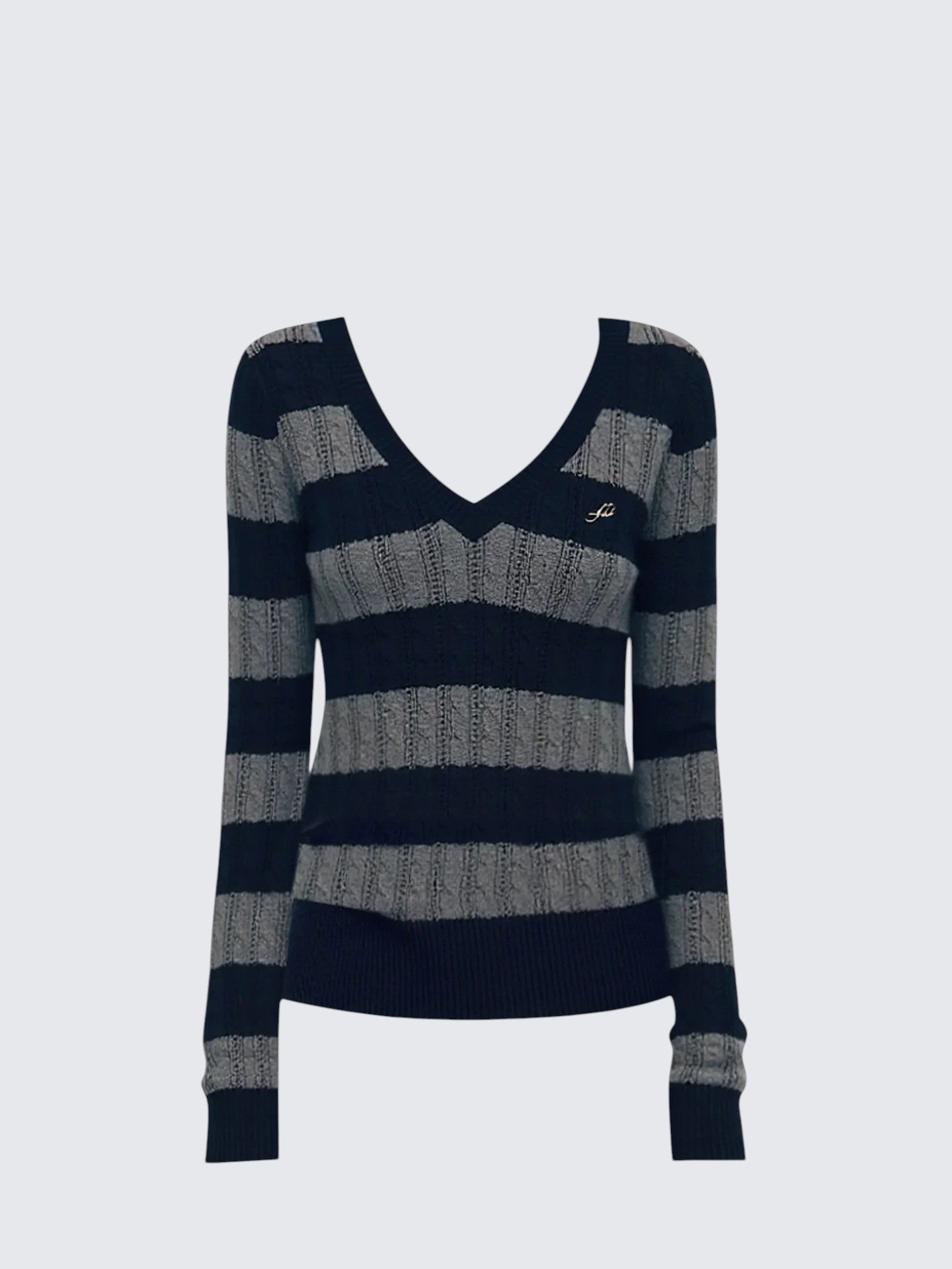 V Neck Striped Sweater