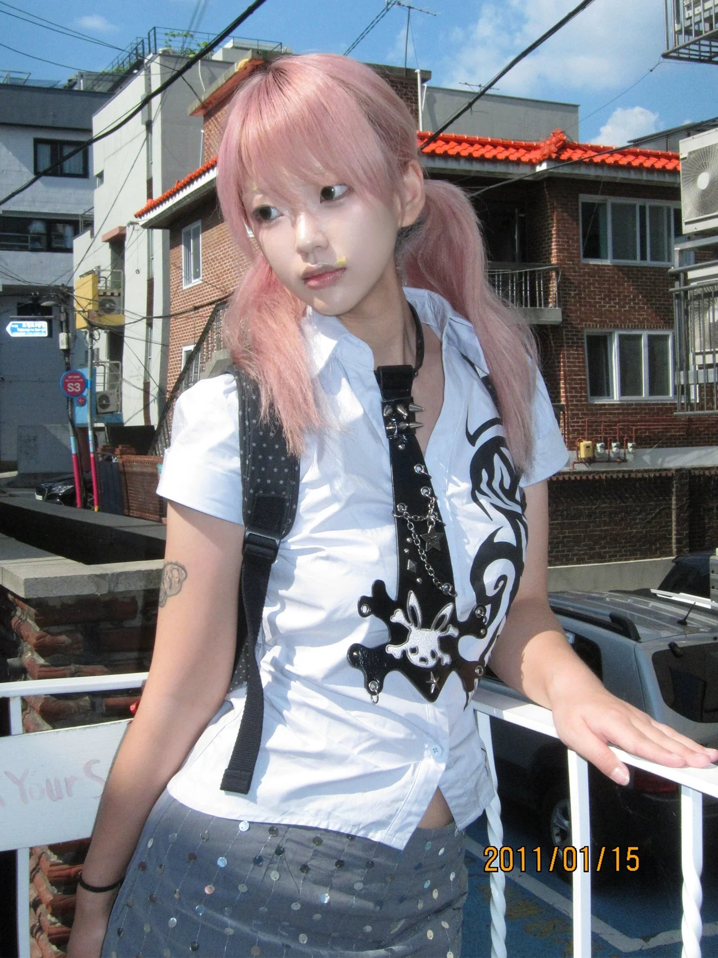 Y2K Waist Cinched Short Sleeve Shirt for Summer