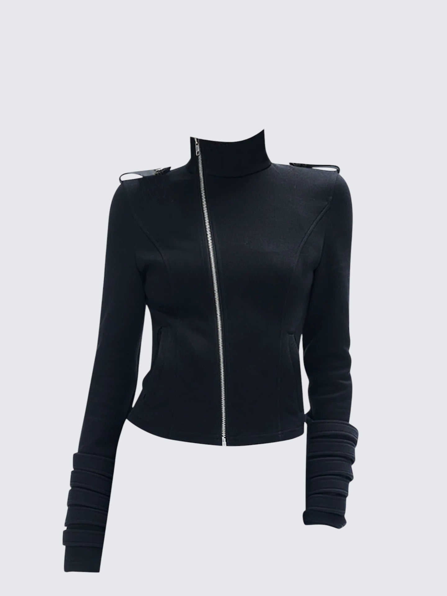 Asymmetrical Zip Short Hoodie