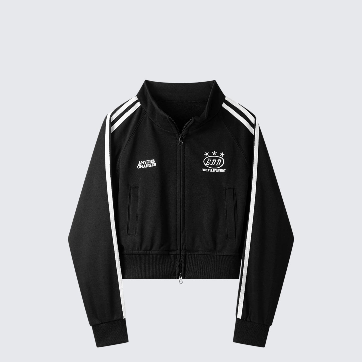 Striped Zip-Up Crop Jacket