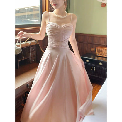 French Pink Halter Engagement & Birthday Gown Dress