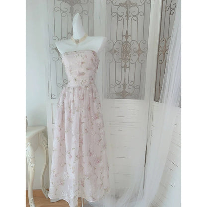 Floral Tale Strapless Floral Removable Strap Gown Dress