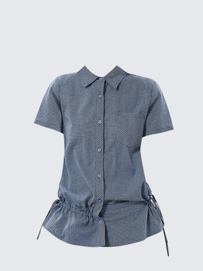 American Blue Check Polo Shirt