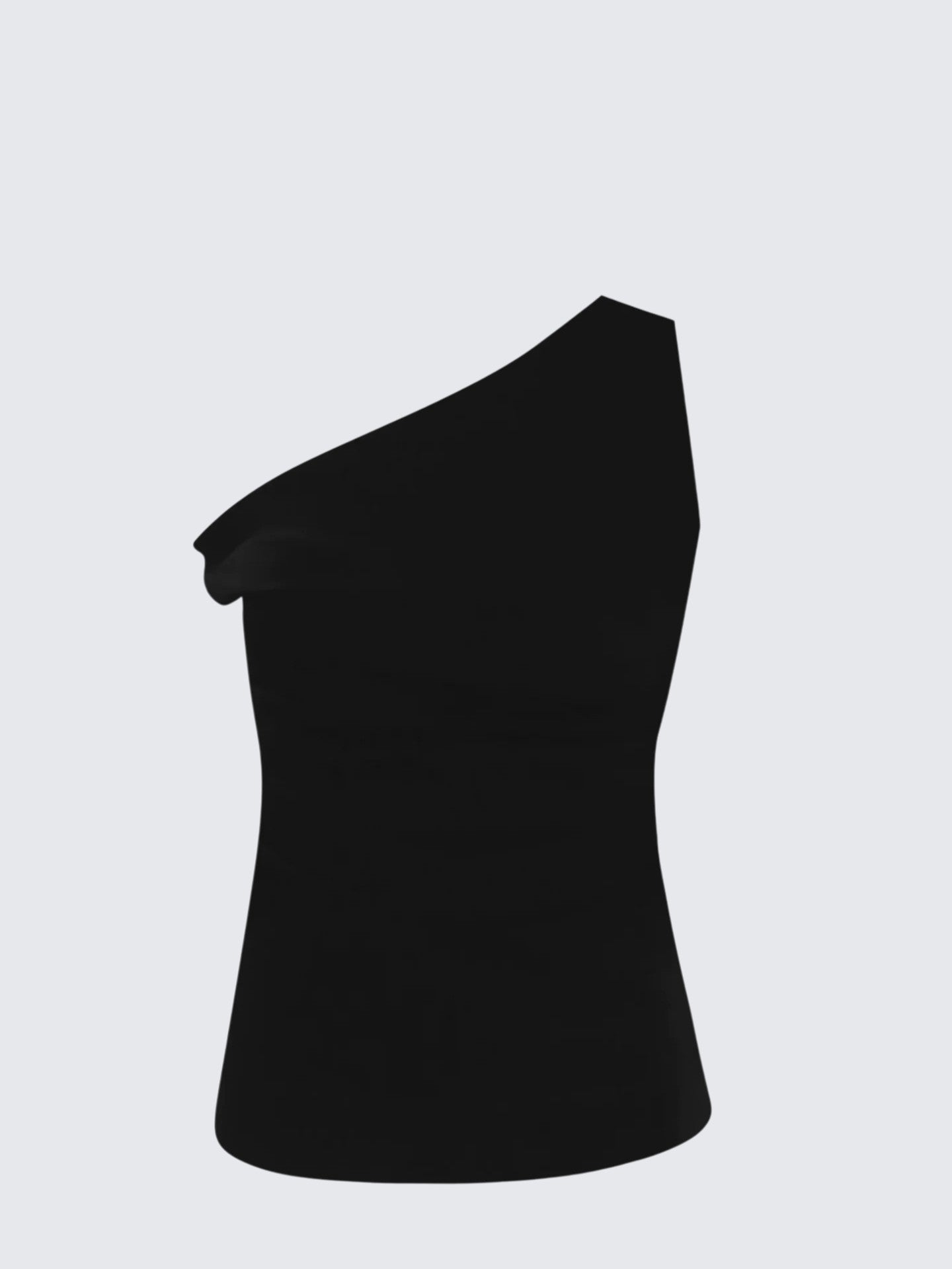 Black Asymmetric Sleeveless Top