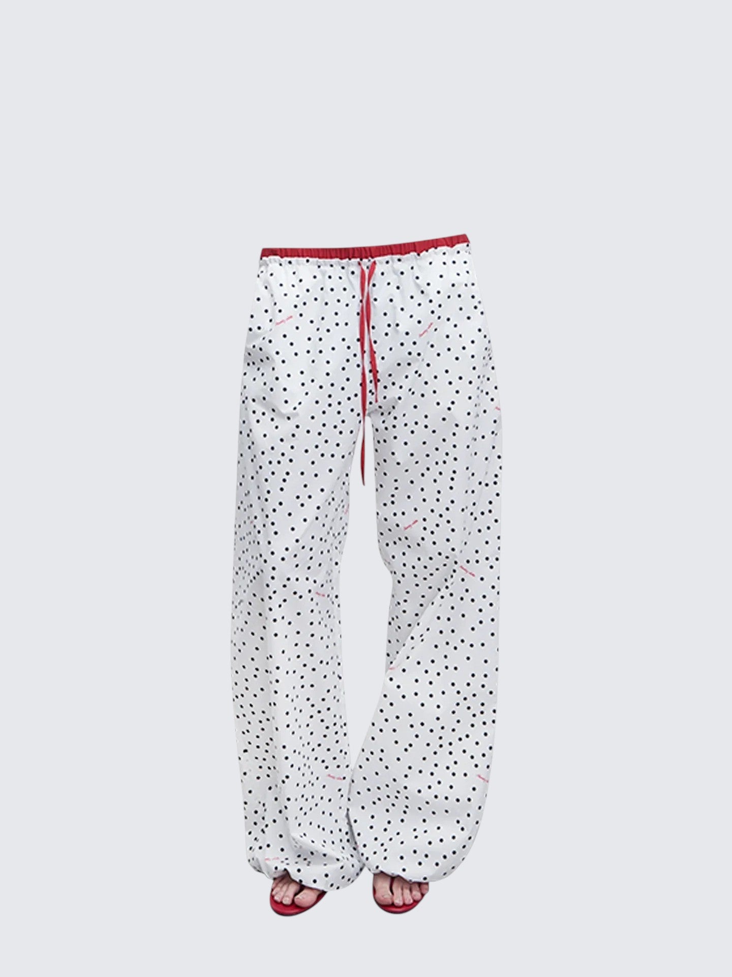 American White Polka Dot Wide Leg Pants