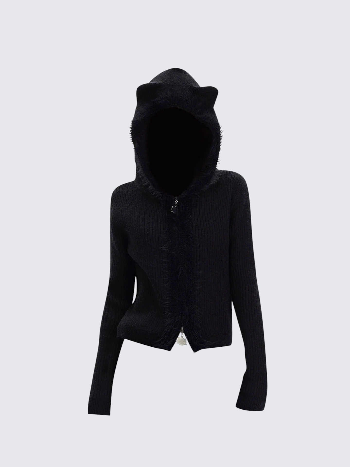 Bear Ear Hooded Knit Cardigan