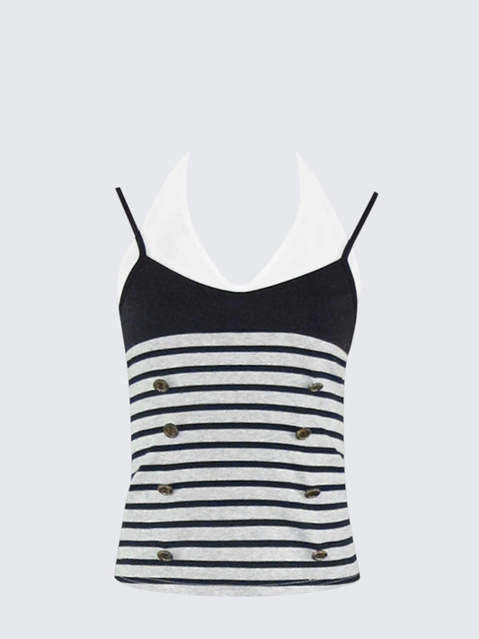 Vintage Striped Layered Tank