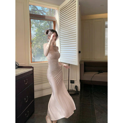 French Knitted Stretch Mermaid Gown Dress