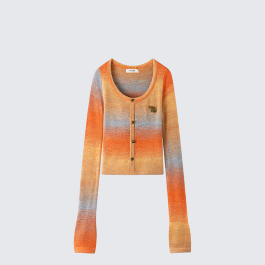 Gradient Sunset Knit Cardigan