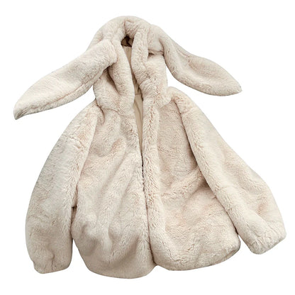 Bunny Ear Faux Fur Coat