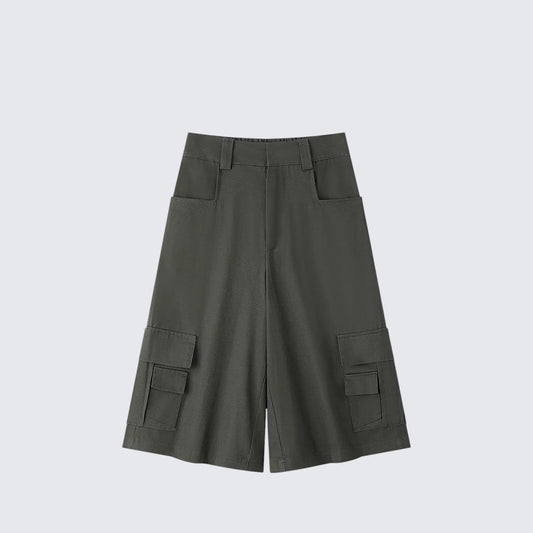 High Waist Crop Wide Leg Pants