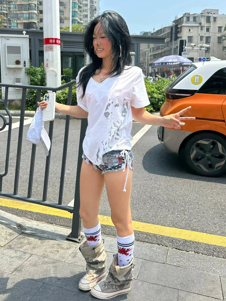 Spotted Dog V Neck Tee