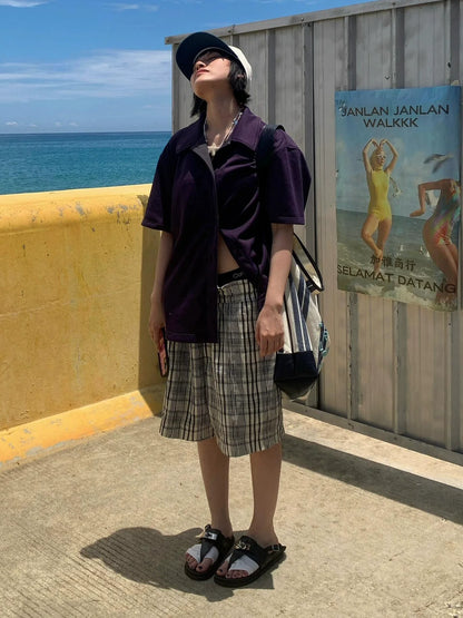 Textured Casual Sport Shorts