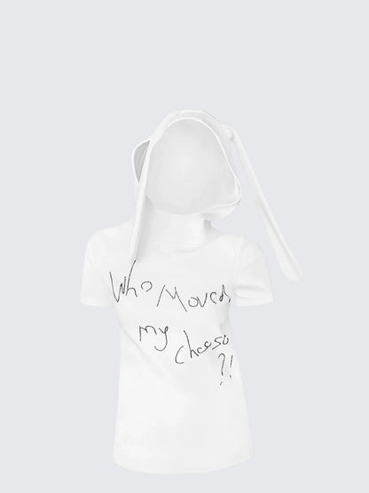 Y2K Rabbit Ear Hoodie Tee