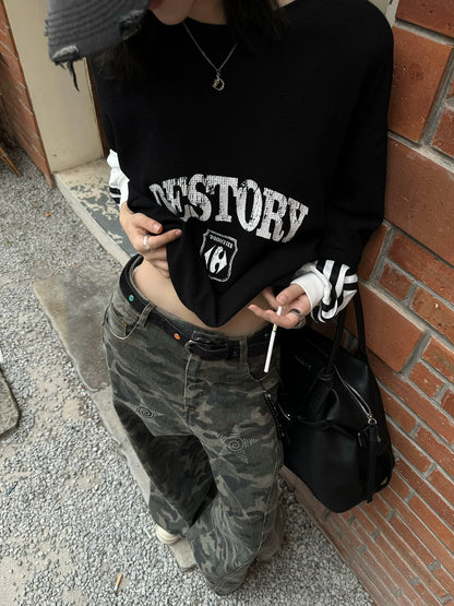 American Black Layered Tee