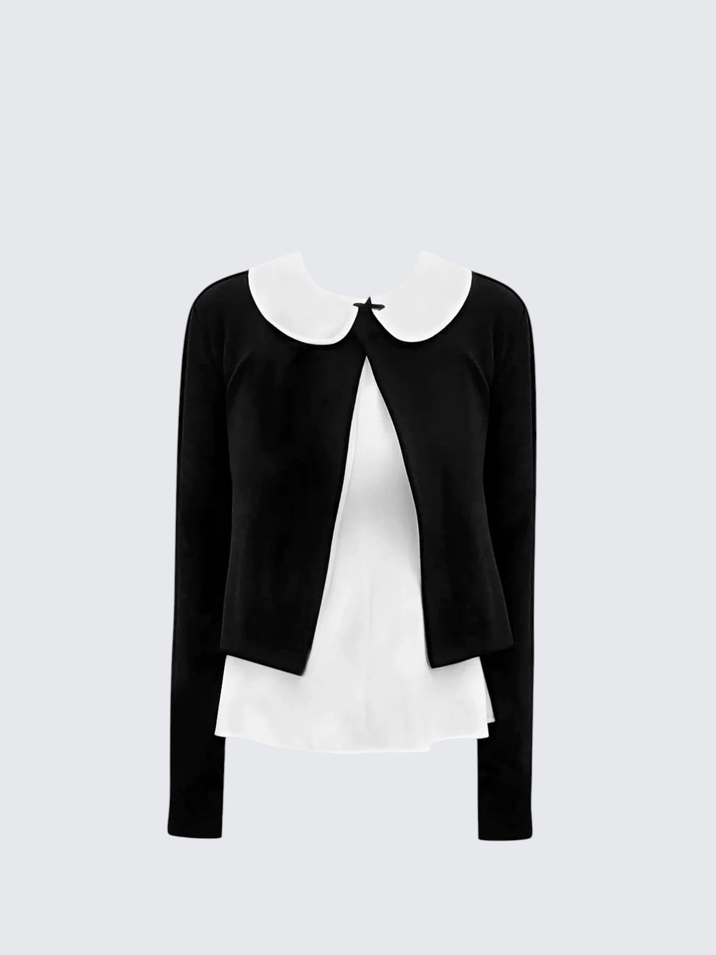 Black Bow Doll Collar Cardigan Women
