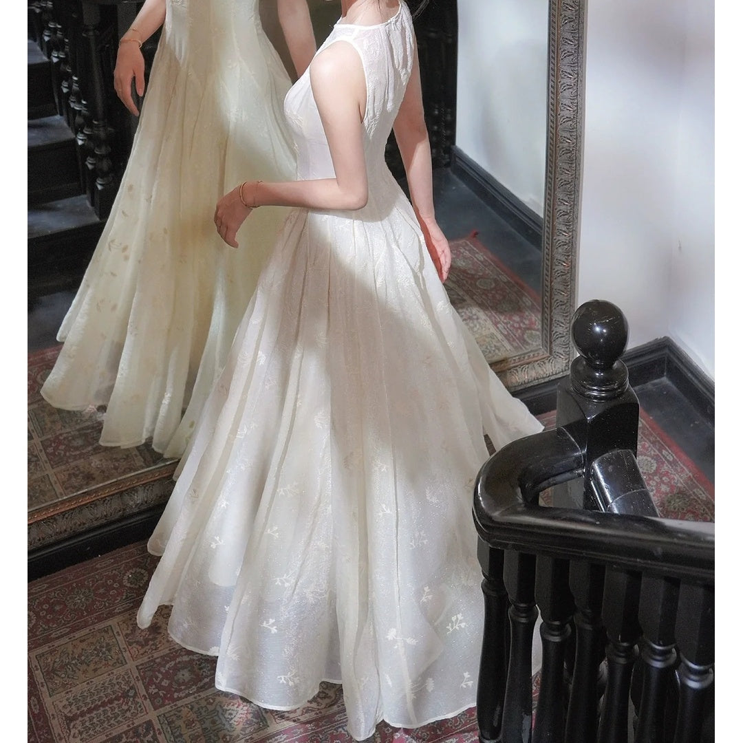 French Slim Sleeveless Elegant Gown Dress