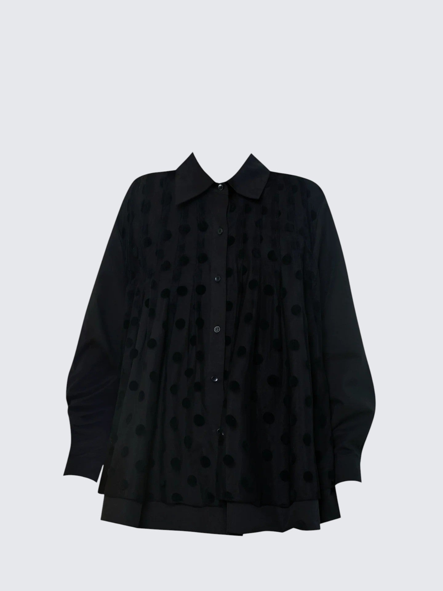 Japanese Vintage Polka Dot Pleated Shirt