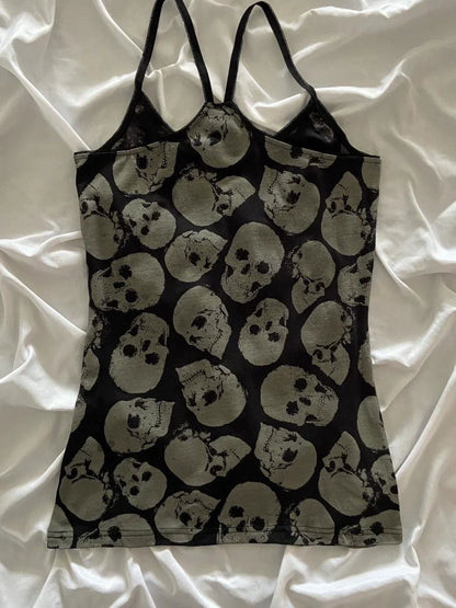 Skull Print Punk Retro Y2K Tank Top