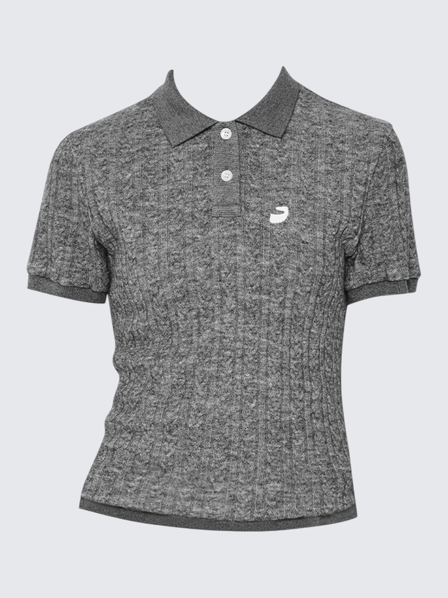 Vintage Cable Knit Polo Top