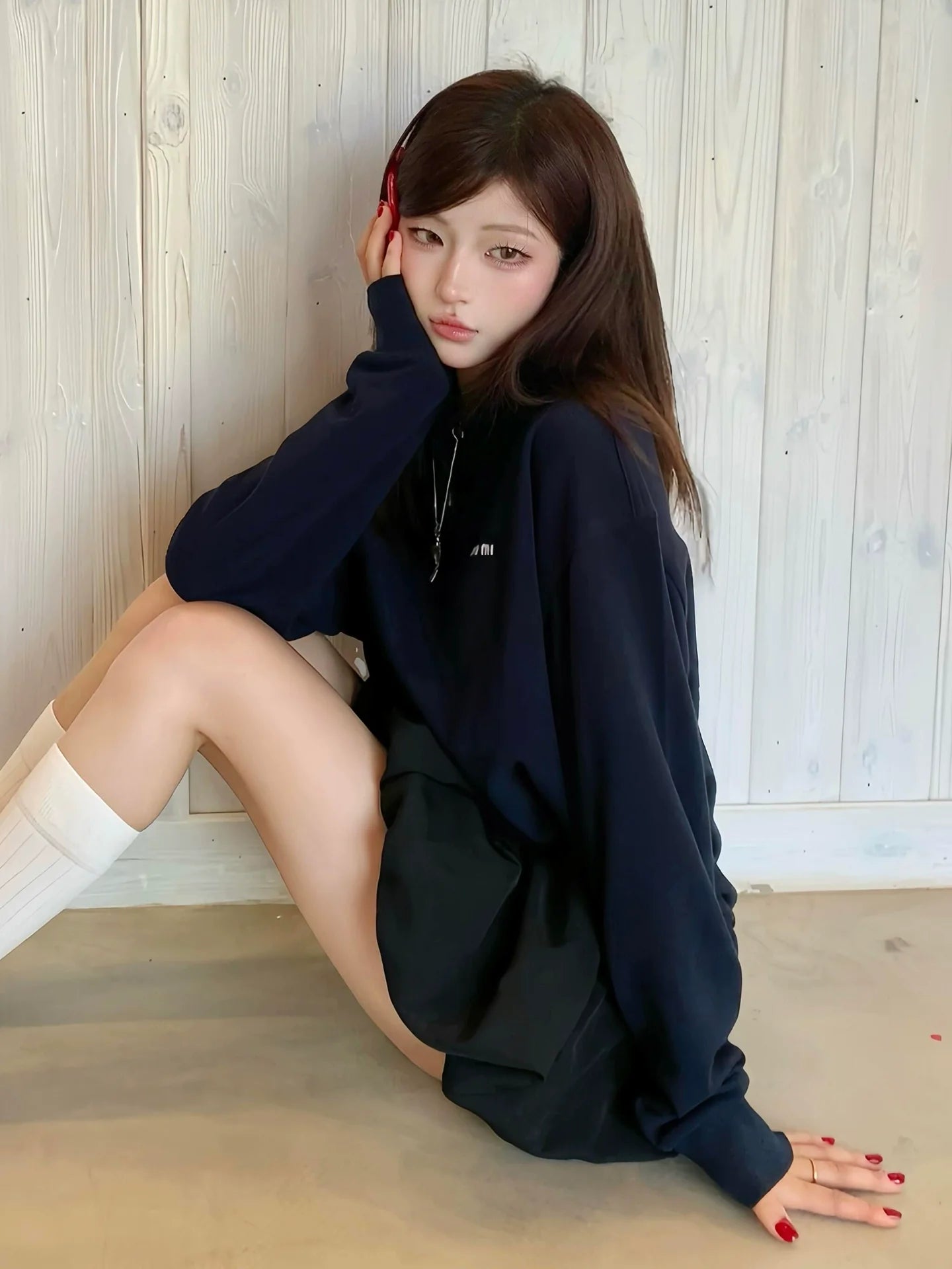 High Society Style Polo Long Sleeve Tee Relaxed Fit Autumn Top