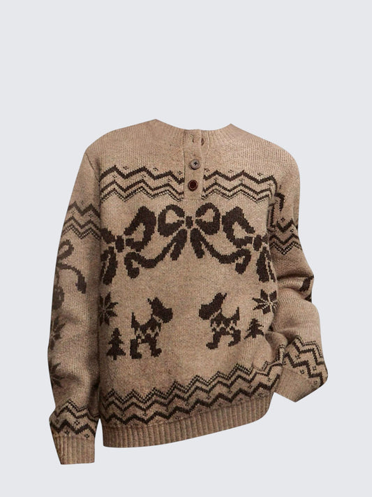 Fair Island Henley Knit Sweater Women