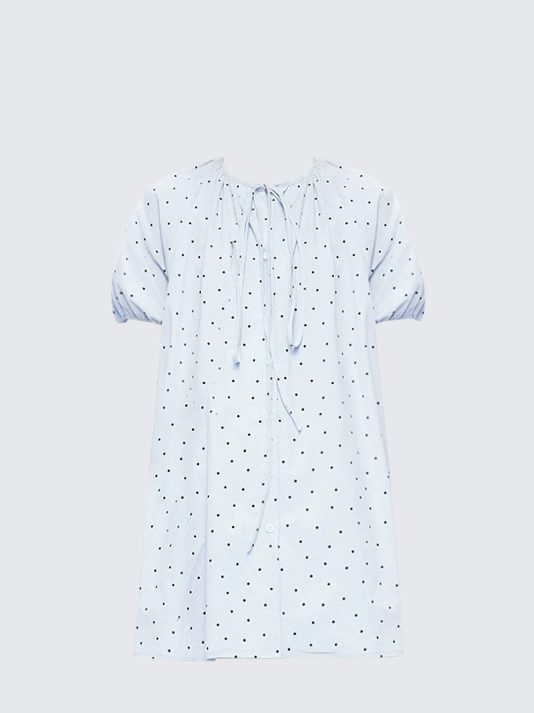 French Polka Dot Bubble Sleeve Dress