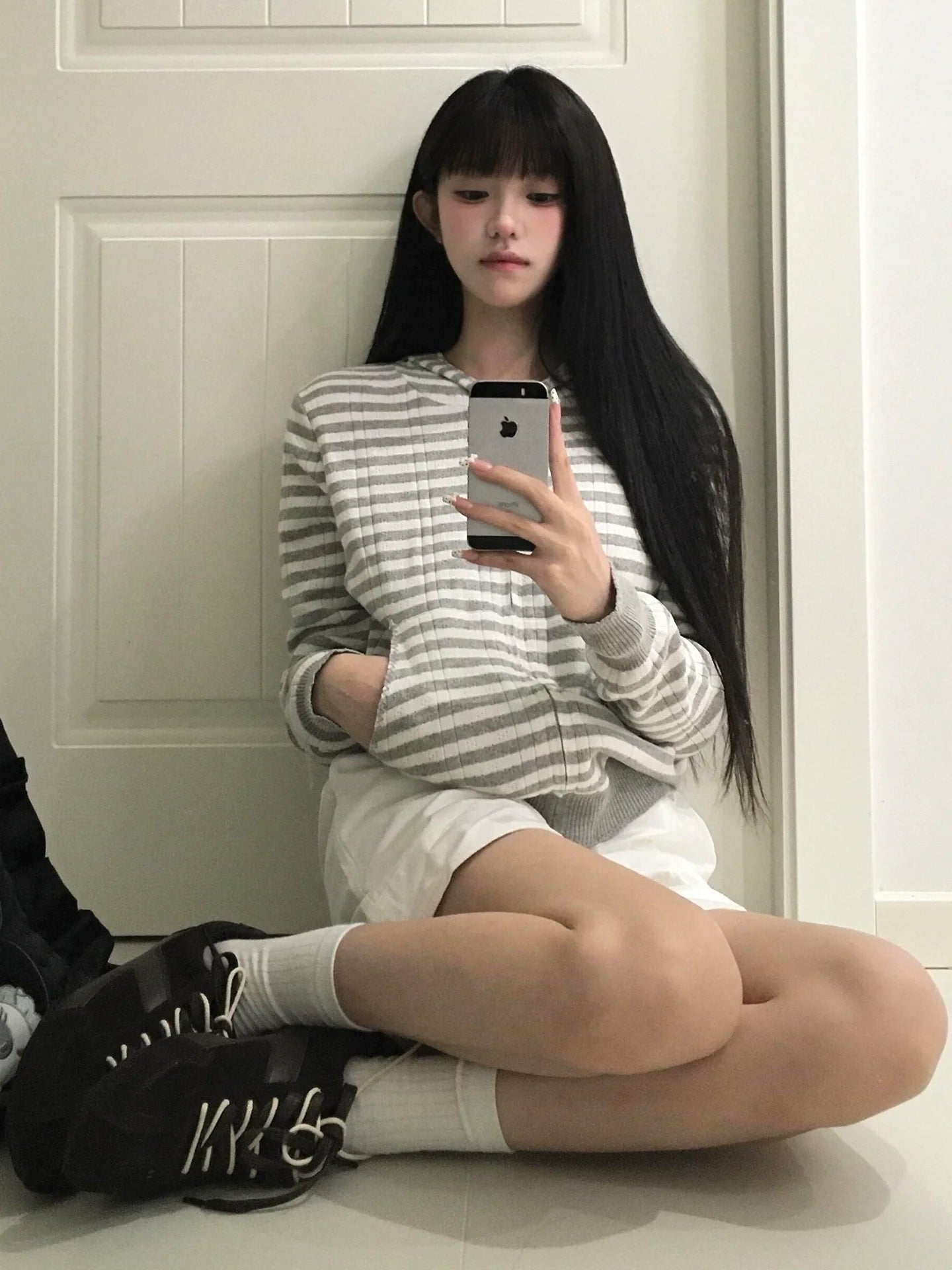 Korean Stripe Knitted Cardigan