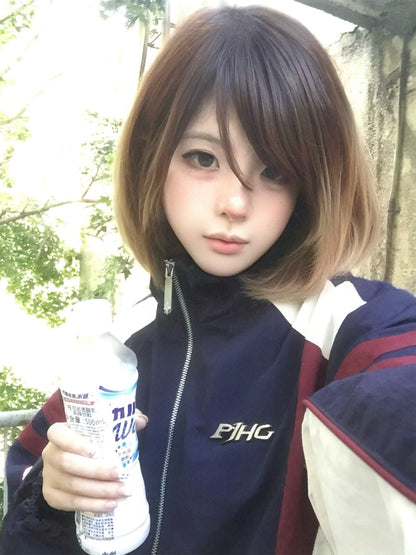 Retro Colorblock Biker Jacket