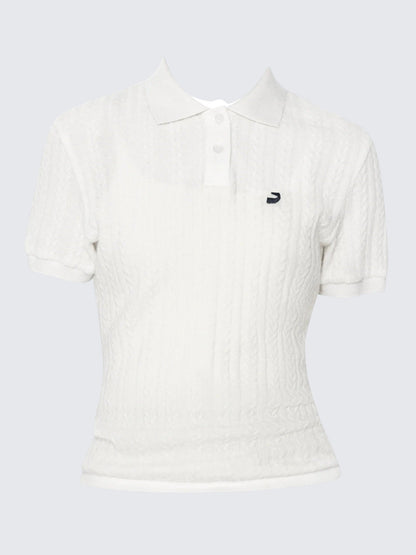 Knitted Braided Polo Tee